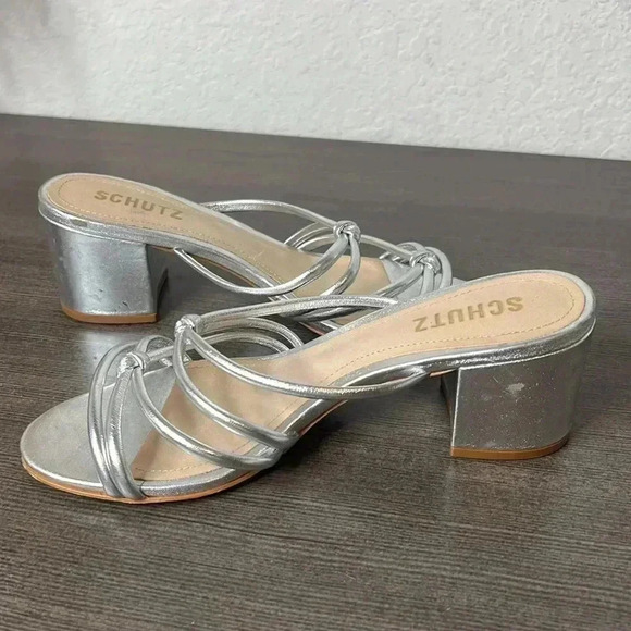 SCHUTZ  Shoes Womens Schutz
Princey Strappy Metallic Silver Size 5.5B - Picture 9 of 11